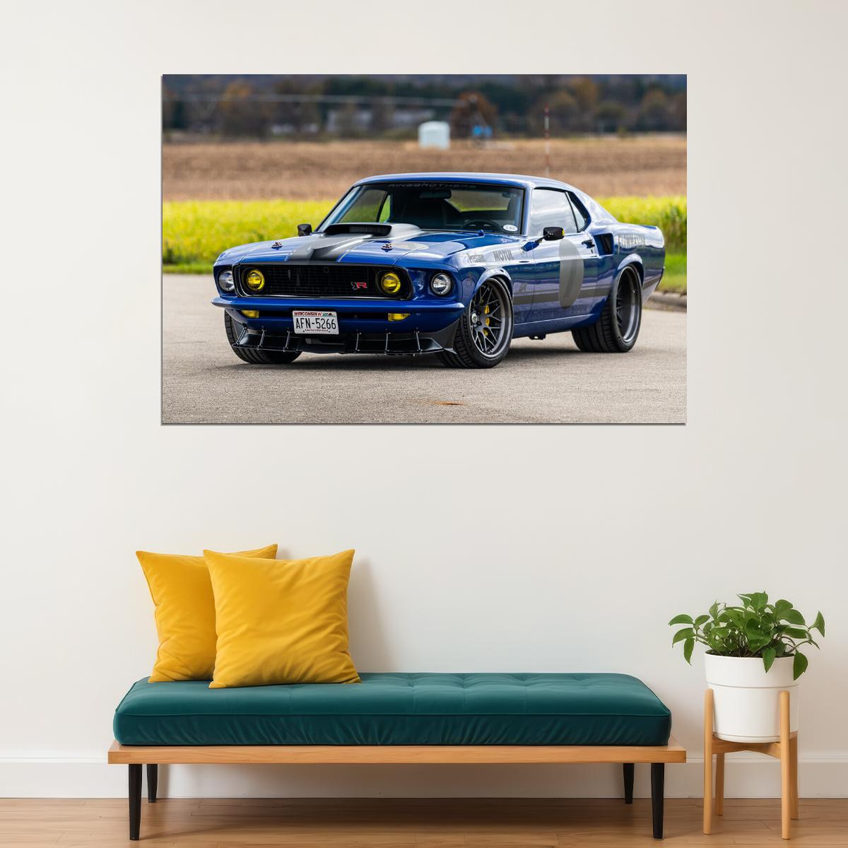 Ford Mustang Unkl 1969 Ringbrothers Poster Wall Art Print Home Wall Decor - xonomax