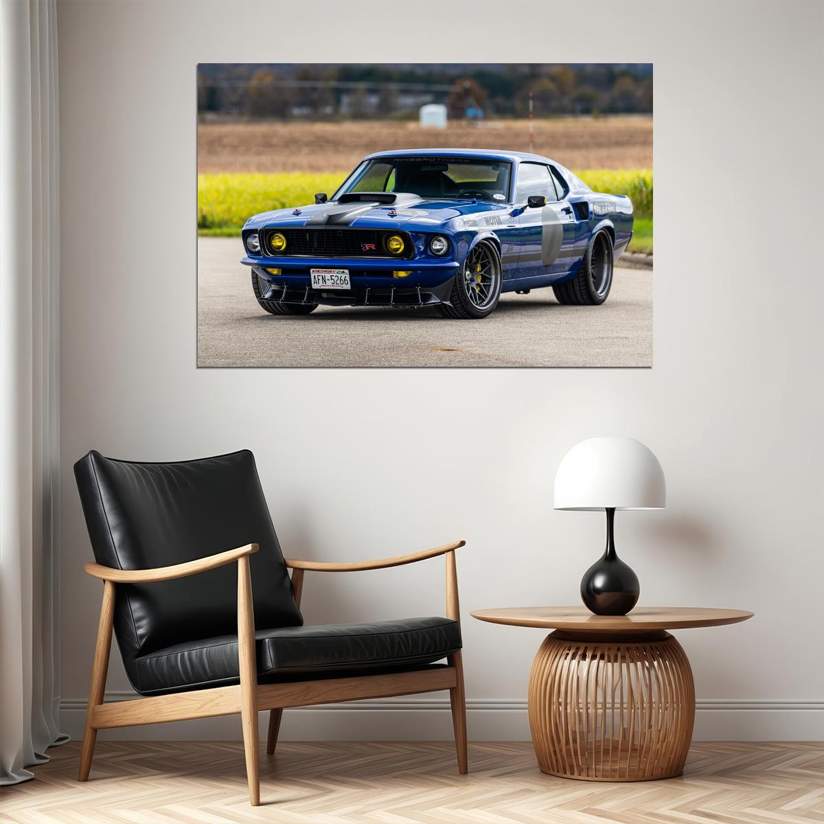 Ford Mustang Unkl 1969 Ringbrothers Poster Wall Art Print Home Wall Decor - xonomax
