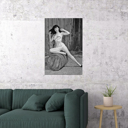 Sexy Female Model Bettie Page Fashion Poster Wall Art Print Home Wall Decor - xonomax