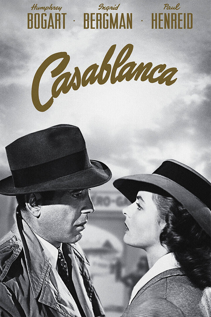 Casablanca Bogart Bergman Movie Drama Poster Wall Art Print Home Wall Decor - xonomax