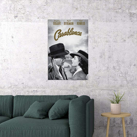 Casablanca Bogart Bergman Movie Drama Poster Wall Art Print Home Wall Decor - xonomax