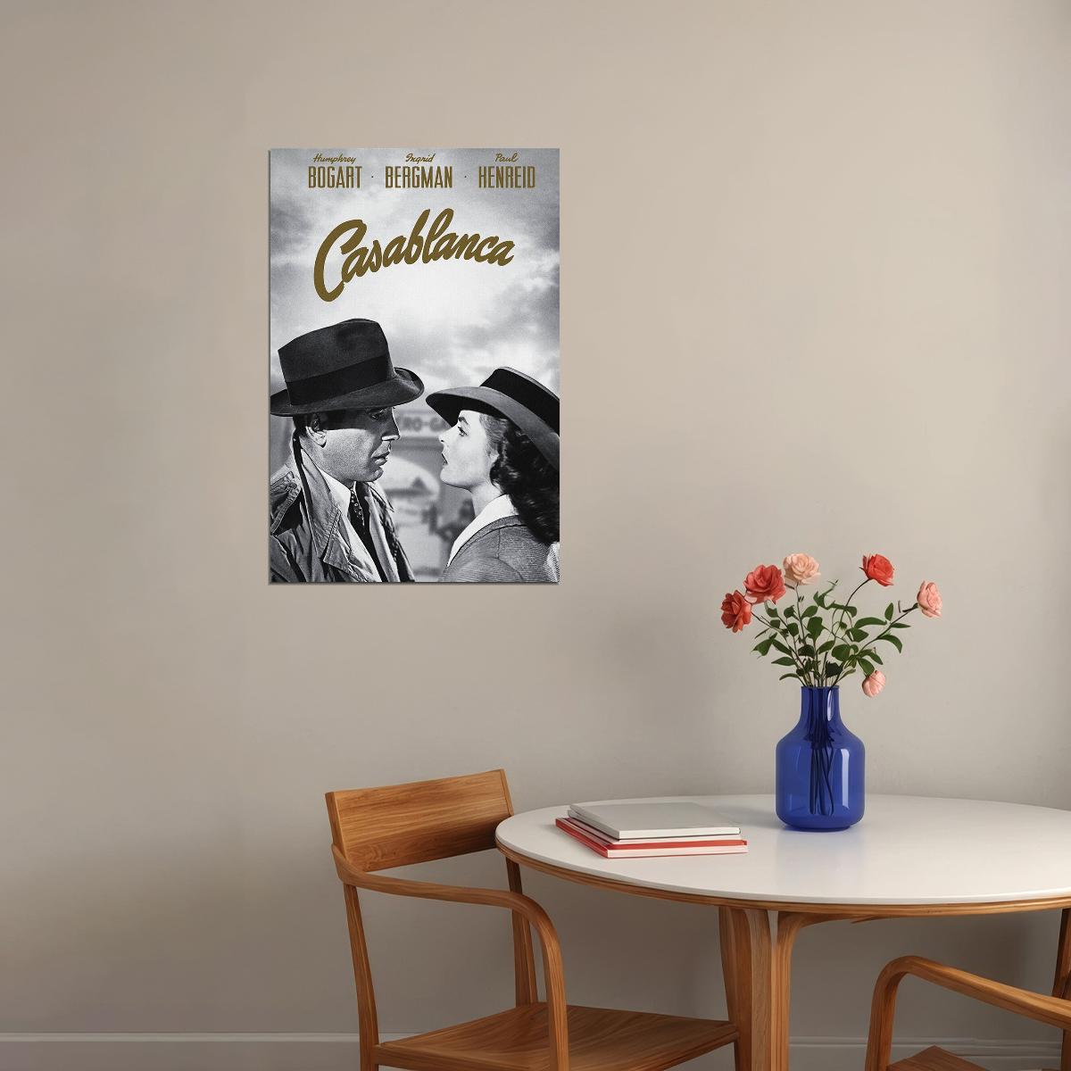Casablanca Bogart Bergman Movie Drama Poster Wall Art Print Home Wall Decor - xonomax