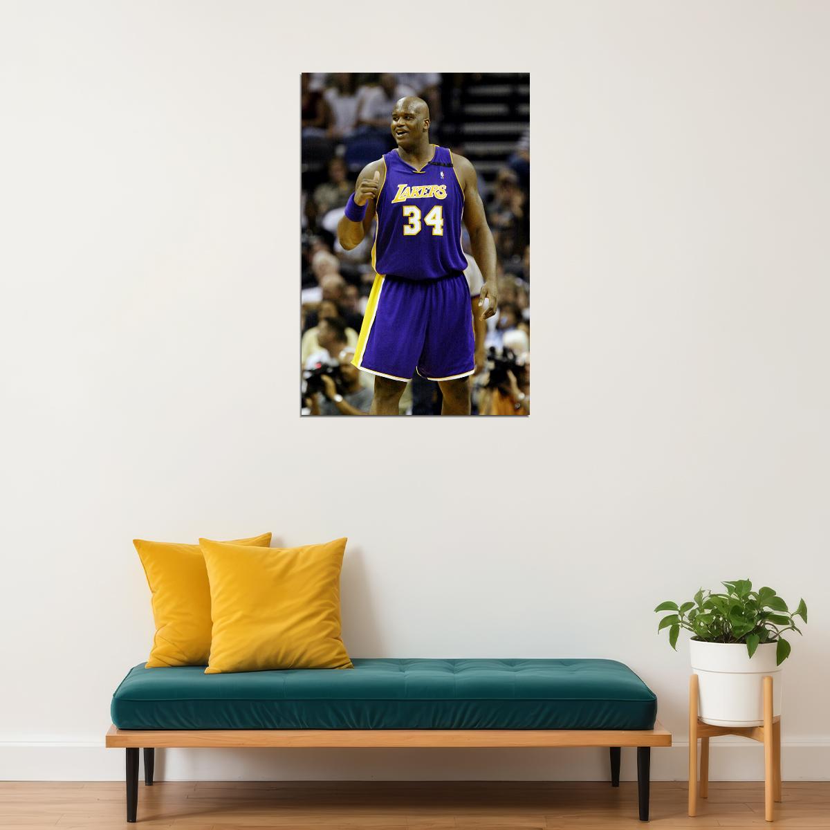 Shaq Shaquille O Neal Los Angeles Basketball Poster Wall Art Print Home Wall Decor - xonomax