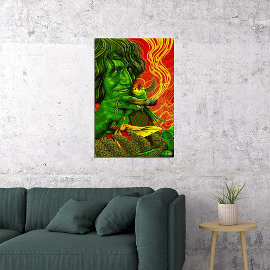 Marijuana Theme Psychedelic Spiral Leaf Poster Wall Art Print Home Wall Decor - xonomax