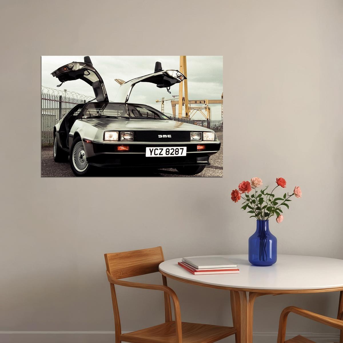 Delorean Dmc 12 1981 Super Race Car Machine Poster Wall Art Print Home Wall Decor - xonomax