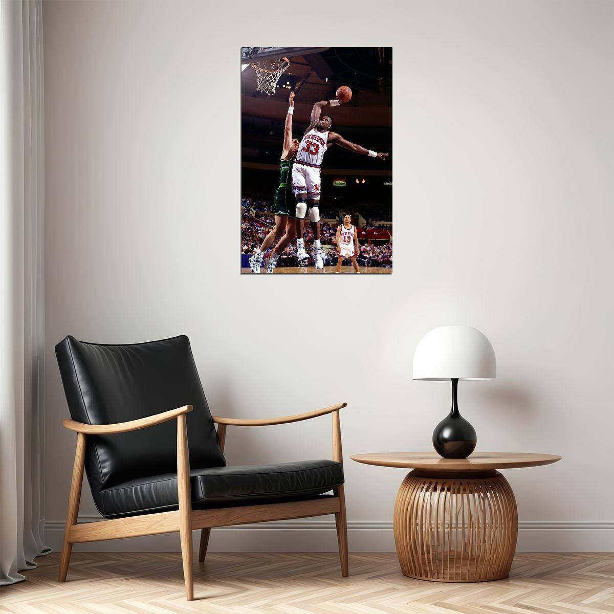 Dunk Block Star Patrick Ewing Basketball Poster Wall Art Print Home Wall Decor - xonomax