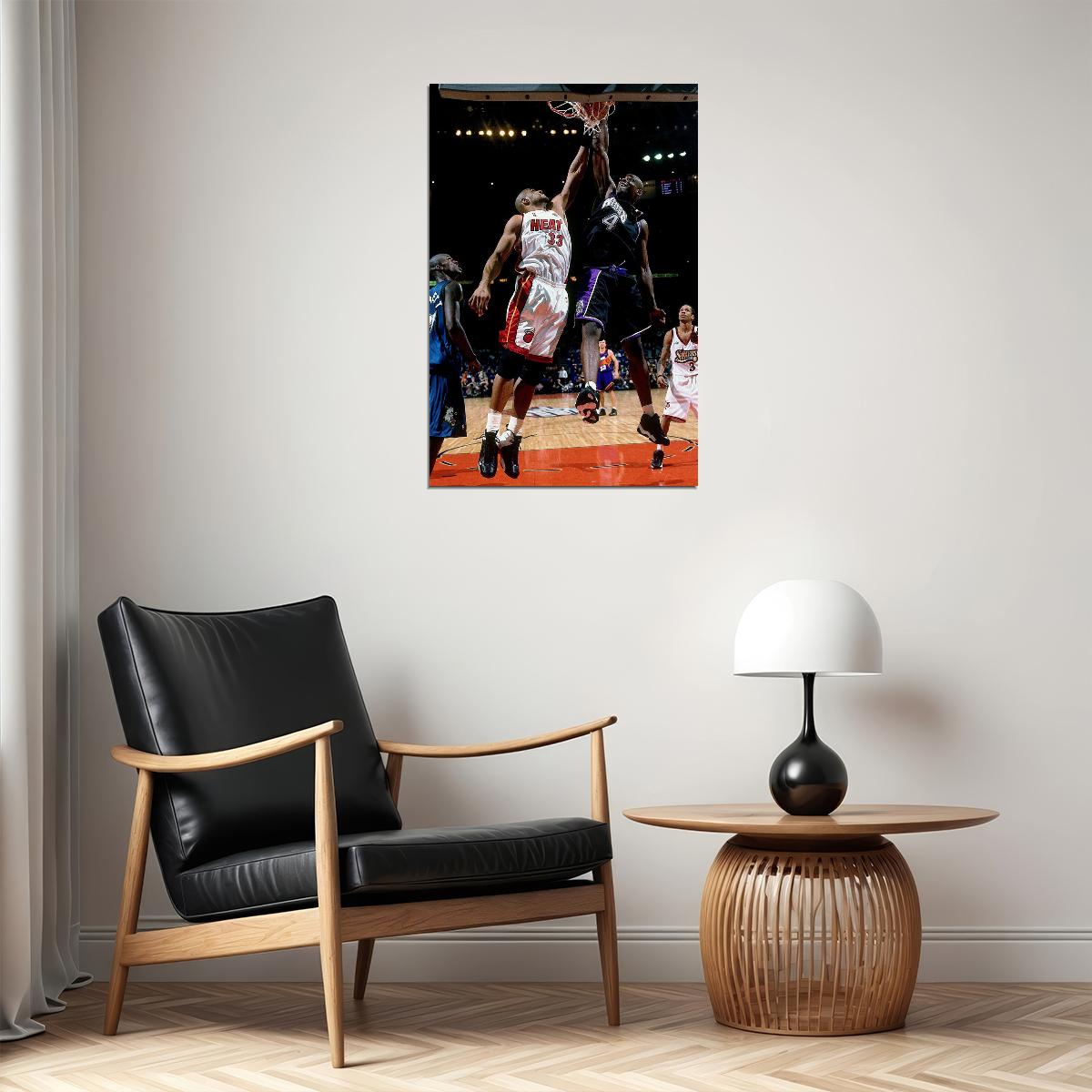 Dunk Block Star Chris Webber Basketball Poster Wall Art Print Home Wall Decor - xonomax