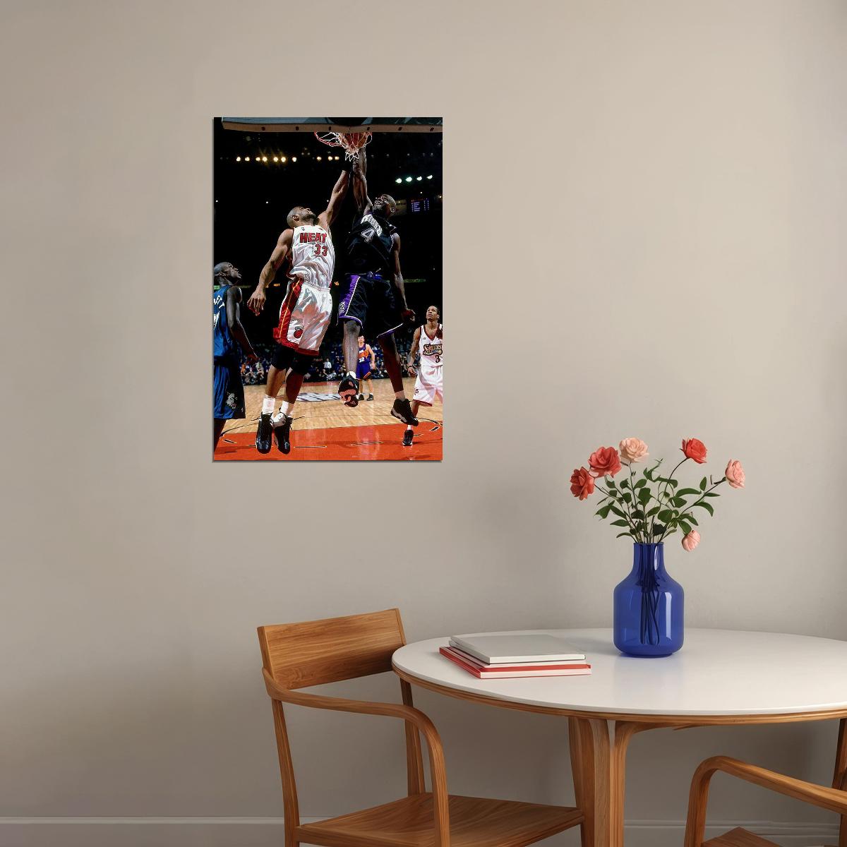 Dunk Block Star Chris Webber Basketball Poster Wall Art Print Home Wall Decor - xonomax
