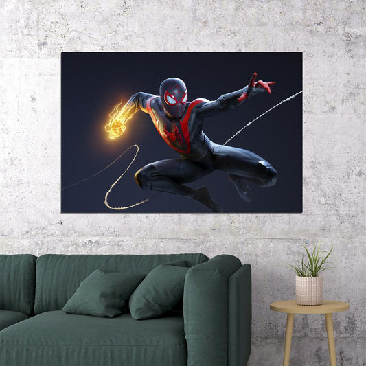 Spider Man Miles Morales Hot Fight Game Poster Wall Art Print Home Wall Decor - xonomax