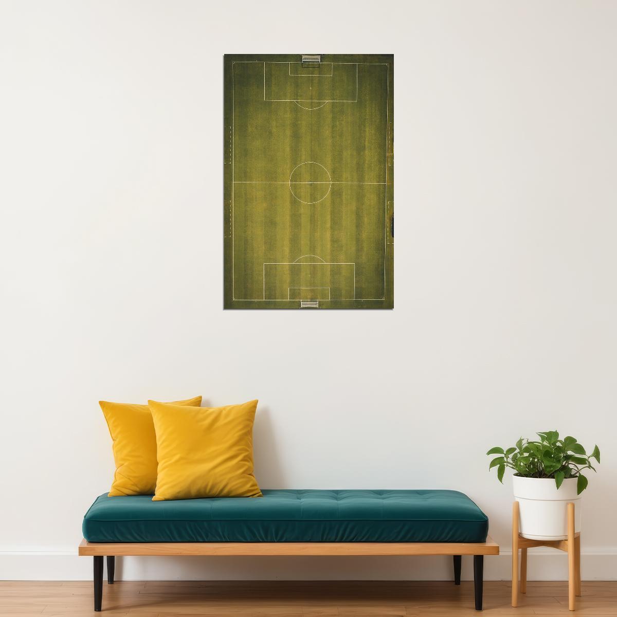Top View Photo Of Soccer Field Poster Wall Art Print Home Wall Decor