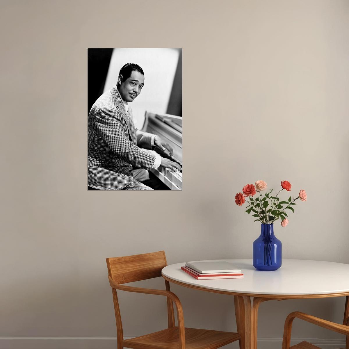 Duke Ellington Playing Piano Poster Wall Art Print Home Wall Decor - xonomax