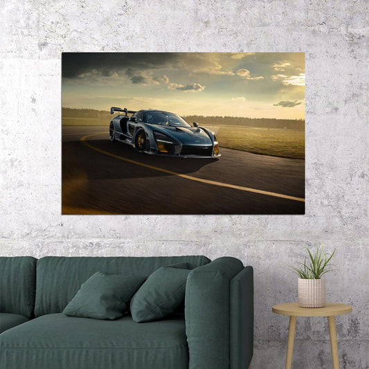 Mclaren Senna Sport Car Fast Driving Poster Wall Art Print Home Wall Decor - xonomax