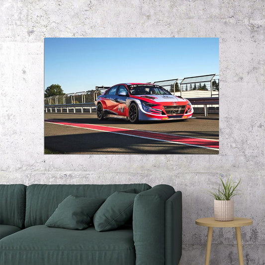 Hyundai Elantra N Tcr Sport Cara Racrtrack Driving Poster Wall Art Print Home Wall Decor - xonomax