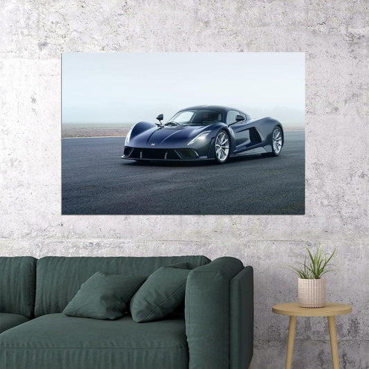 Hennessey Venom F5 Aerodynamic Supercar Sporty Poster Wall Art Print Home Wall Decor - xonomax
