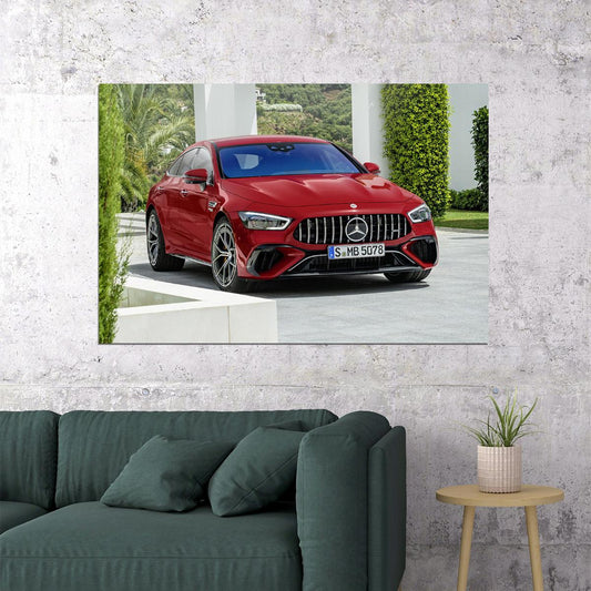 Mercedes-amg Gt 63 S E Performance Red Coupe Poster Wall Art Print Home Wall Decor - xonomax