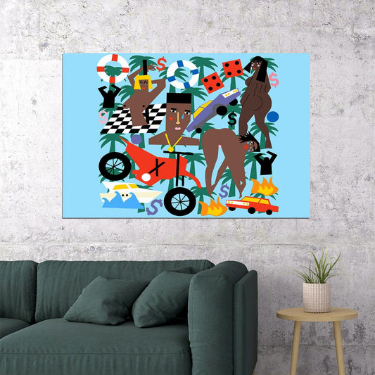 Meek Mill Rapper Expensive Pain Music Album Poster Wall Art Print Home Wall Decor - xonomax