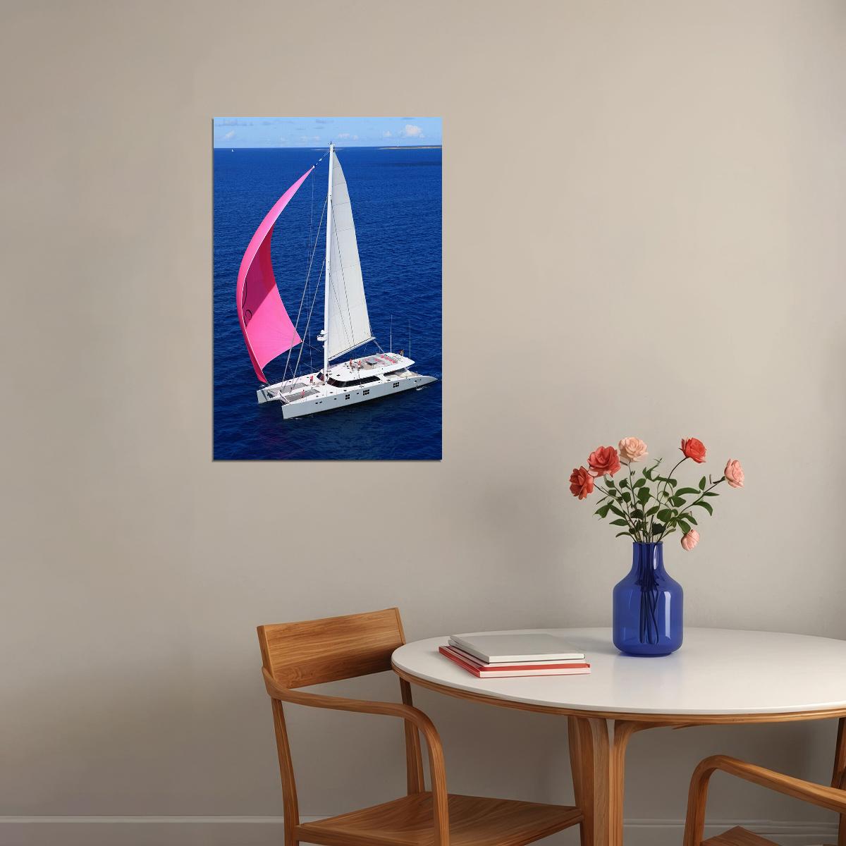 Boaters On Sailing Catamaran Photo Poster Wall Art Print Home Wall Decor - xonomax