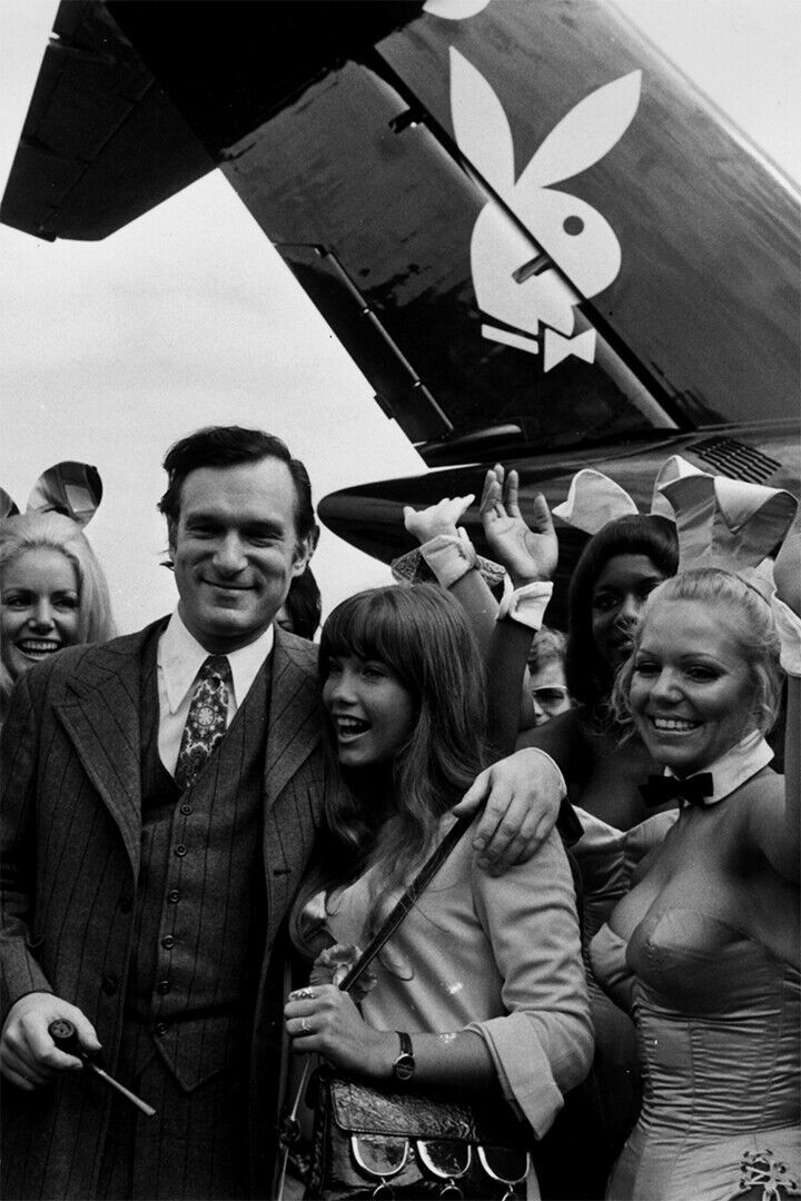 Hugh Hefner And Cynthia Maddoxon Plane Poster Wall Art Print Home Wall Decor