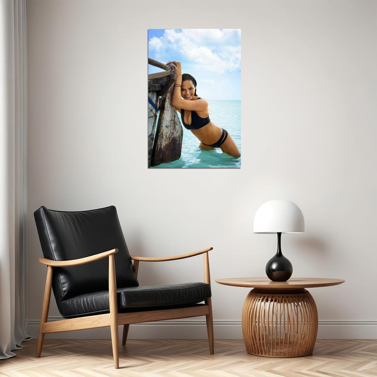 Chrissy Teigen Sexy Model Swimsuit Poster Wall Art Print Home Wall Decor - xonomax