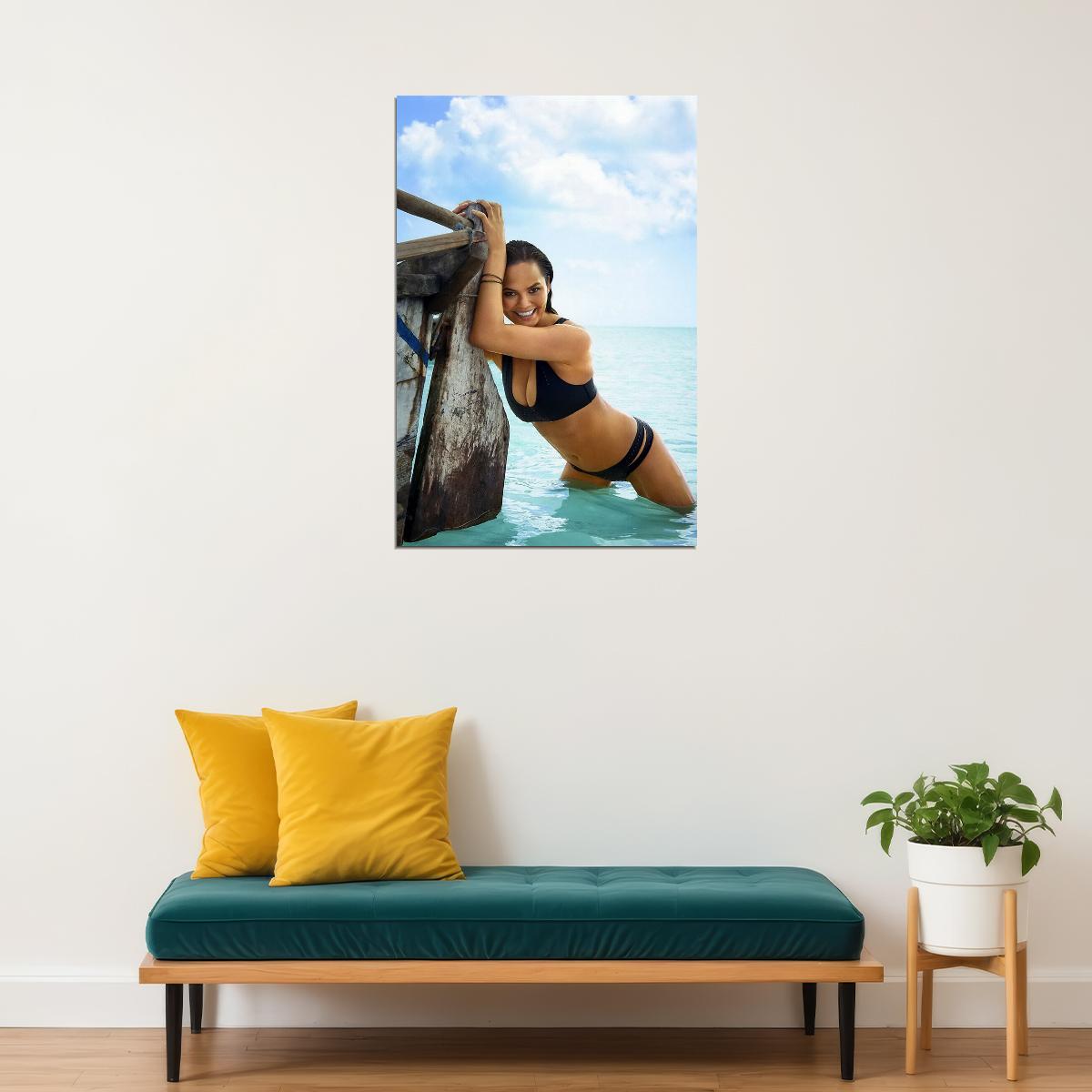 Chrissy Teigen Sexy Model Swimsuit Poster Wall Art Print Home Wall Decor - xonomax