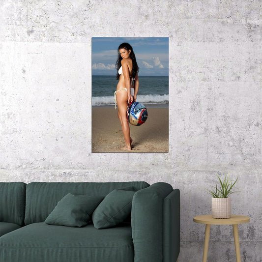 Danica Patrick Car Racer Beach Photo Sexy Posing Poster Wall Art Print Home Wall Decor - xonomax