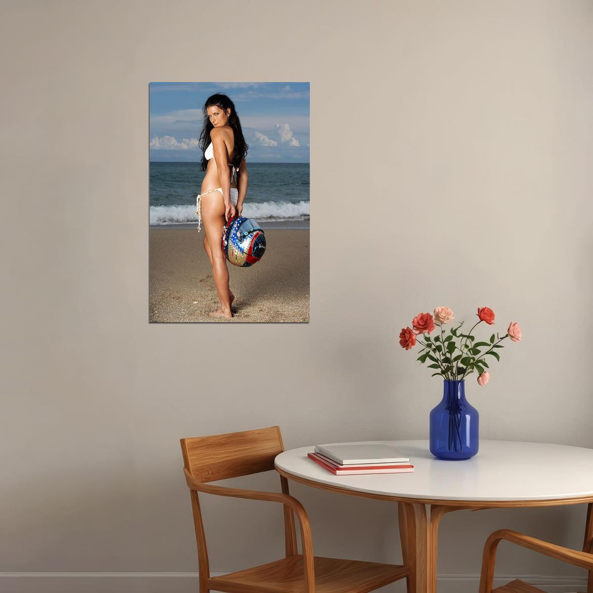 Danica Patrick Car Racer Beach Photo Sexy Posing Poster Wall Art Print Home Wall Decor - xonomax