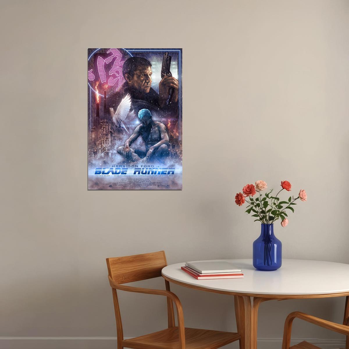 Blade Runner Harrison Ford Rutger Hauer Poster Wall Art Print Home Wall Decor - xonomax
