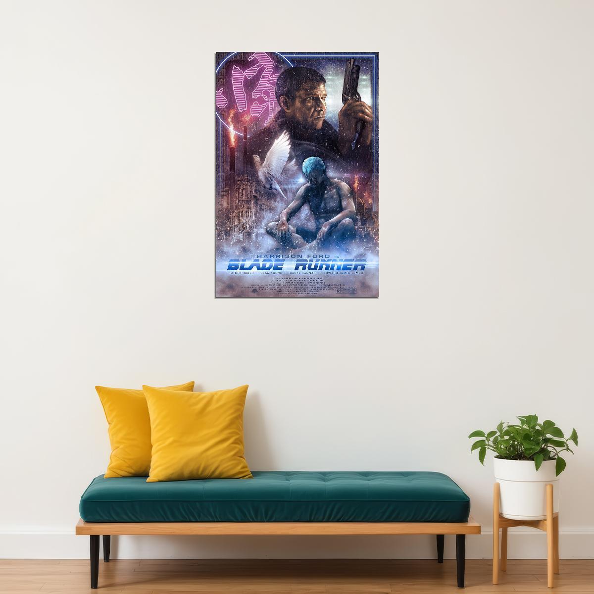 Blade Runner Harrison Ford Rutger Hauer Poster Wall Art Print Home Wall Decor - xonomax