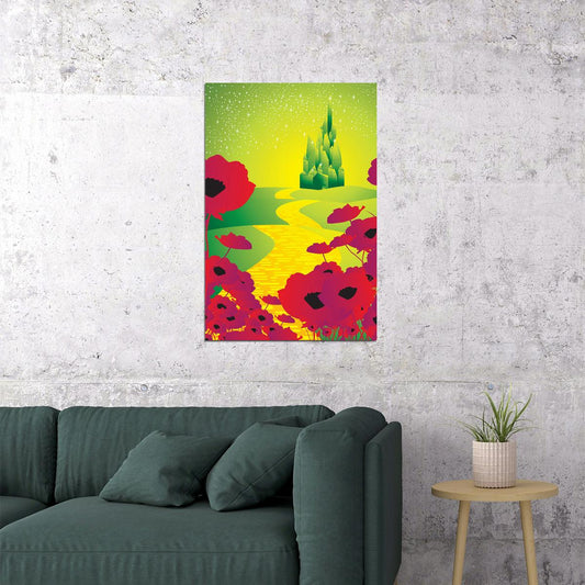 Wizard Of Oz Yellow Brick Road Illustration Poster Wall Art Print Home Wall Decor - xonomax