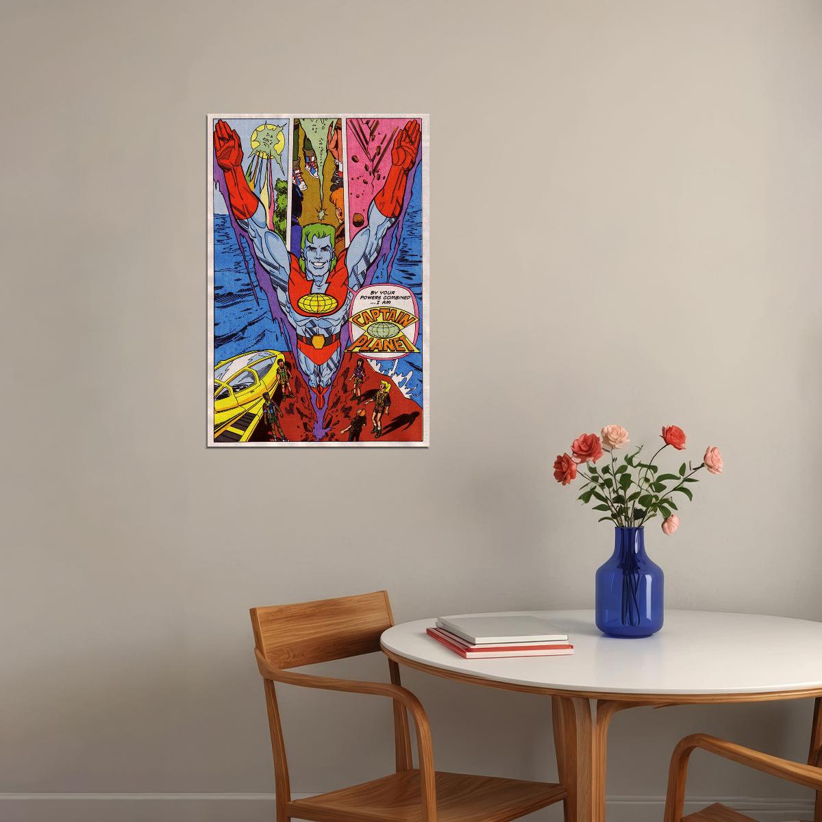 Captain Planet And The Planeteers Animated Tv Series Poster Wall Art Print Home Wall Decor - xonomax