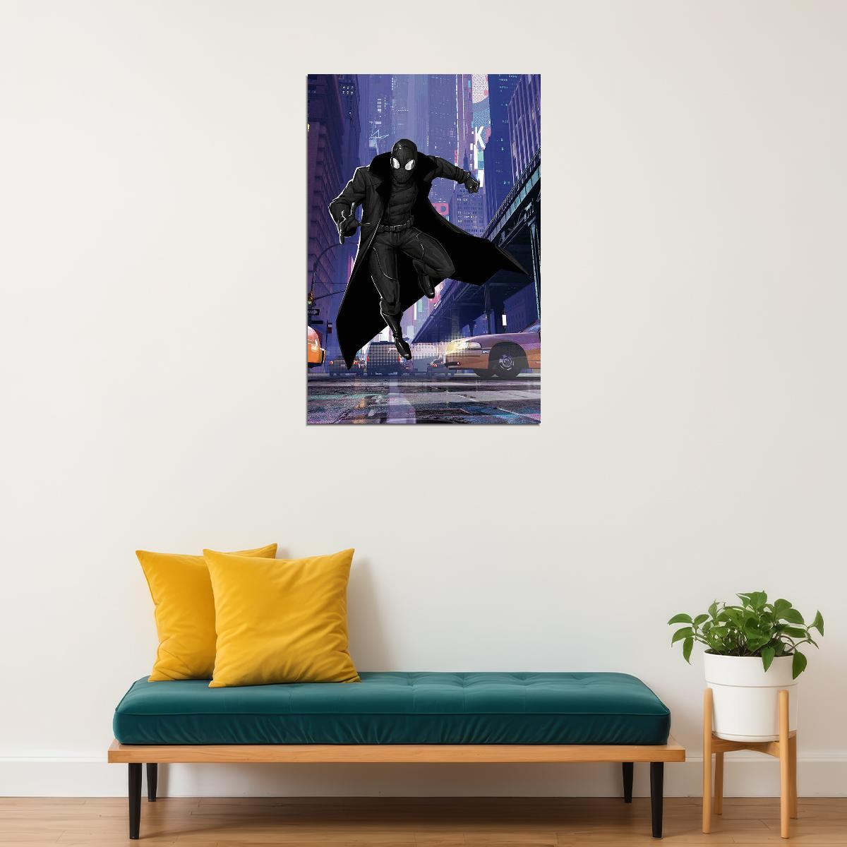 Spider-man Black Noir Into The Spider Verse Poster Wall Art Print Home Wall Decor - xonomax