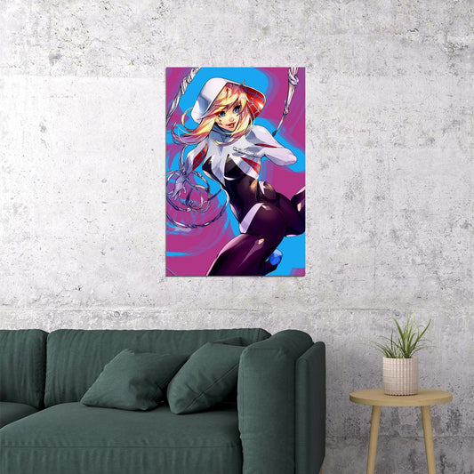 Spider-gwen Dive Gwen Stacy Comic Book Poster Wall Art Print Home Wall Decor - xonomax