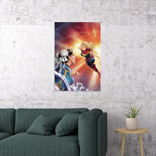 Captain And Chun Li Street Fighter Poster Wall Art Print Home Wall Decor - xonomax