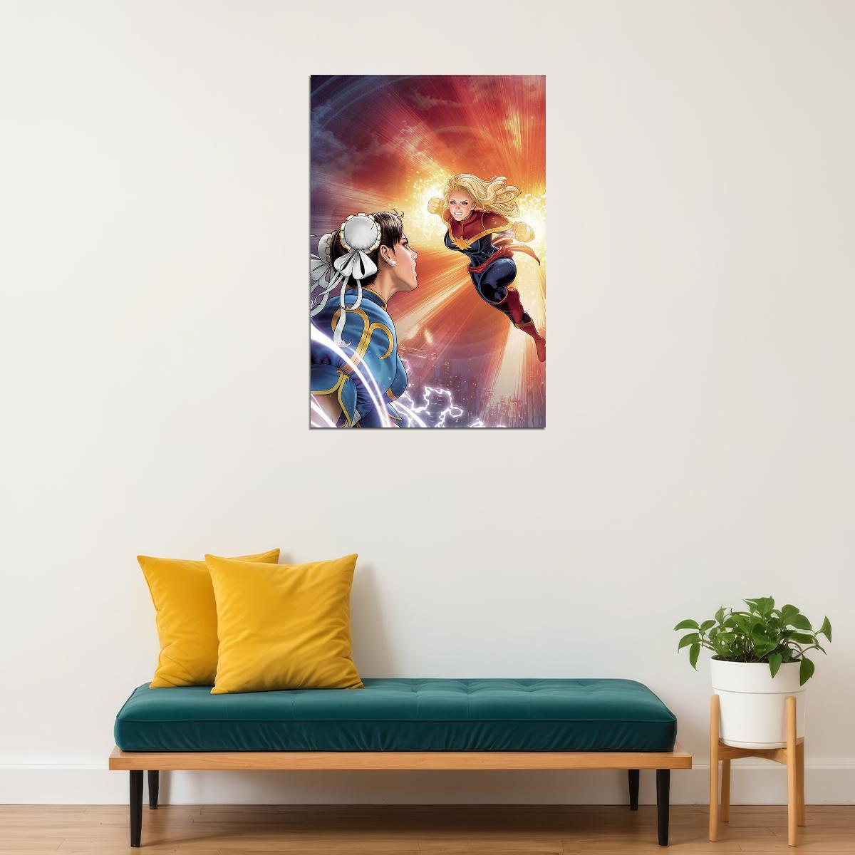 Captain And Chun Li Street Fighter Poster Wall Art Print Home Wall Decor - xonomax
