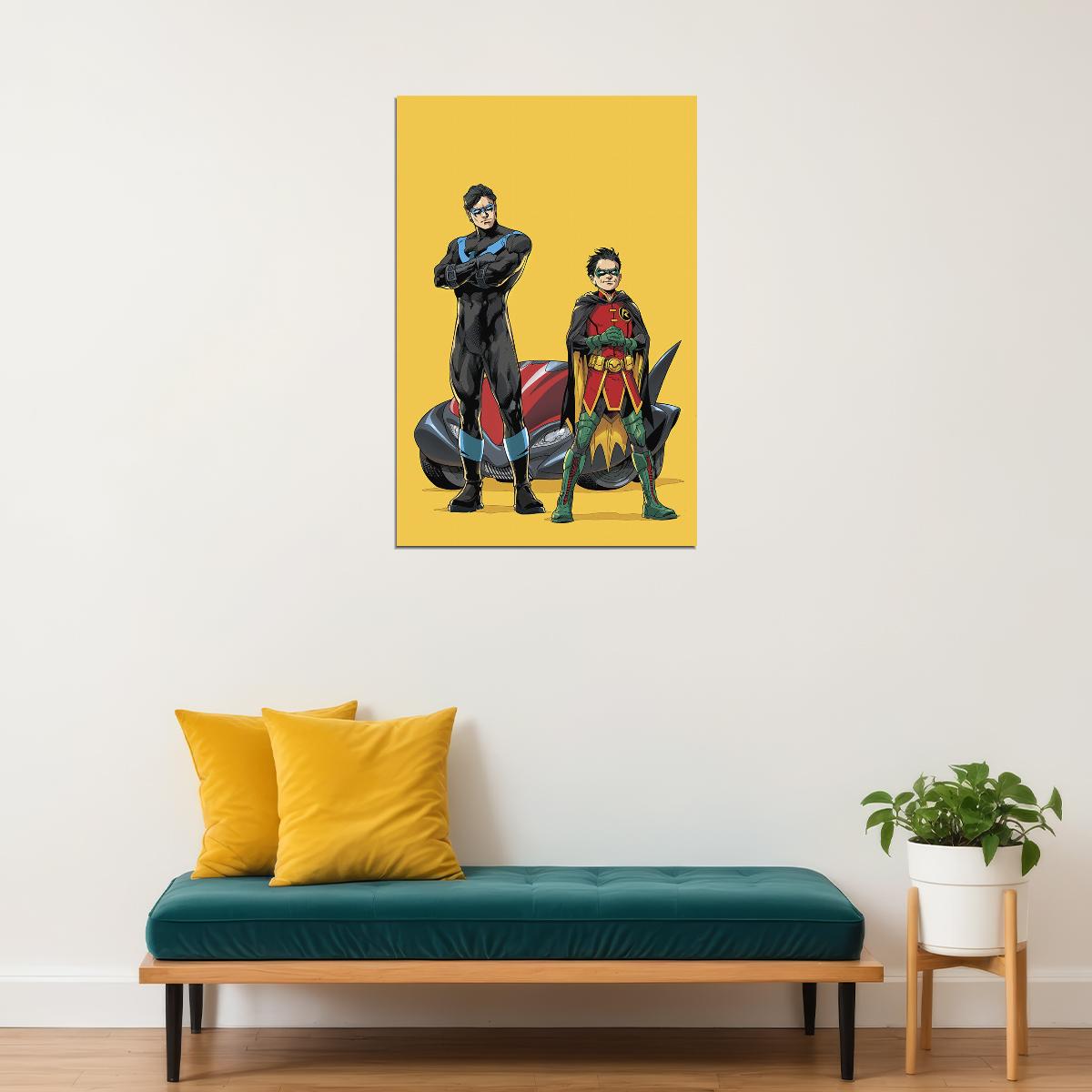 Nightwing And Robin Rebirth Poster Wall Art Print Home Wall Decor - xonomax