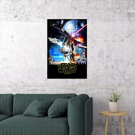 Star Wars Iv A New Hope 1977 Movie Poster Wall Art Print Home Wall Decor - xonomax