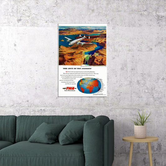 Twa Airlines Journey Vintage Travel Poster Wall Art Print Home Wall Decor - xonomax