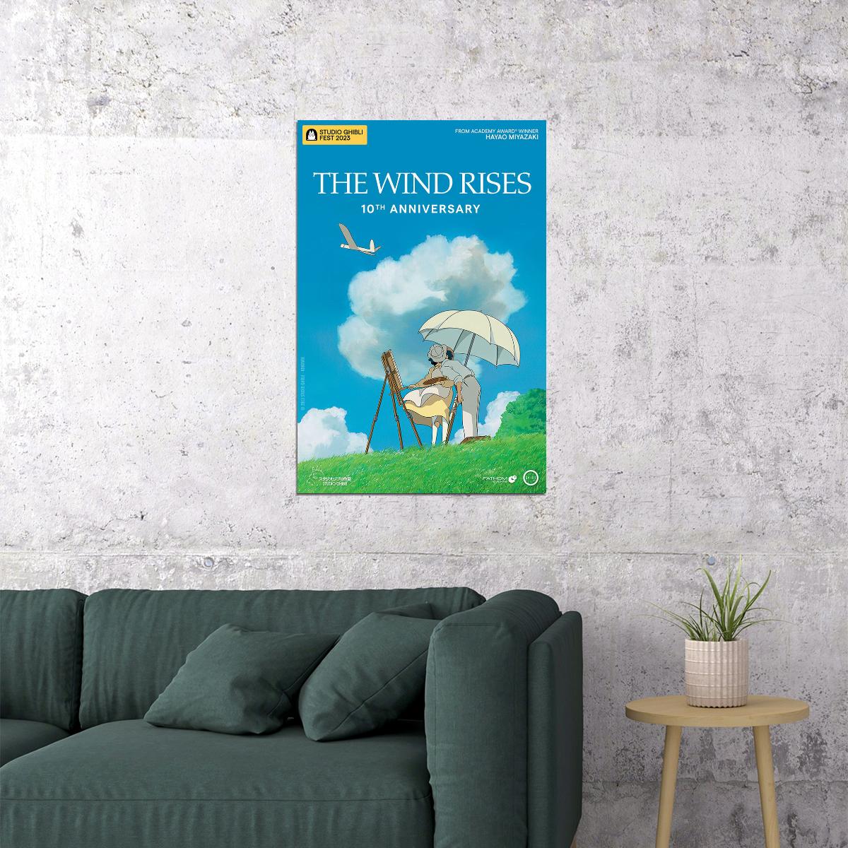The Wind Rises Biography Drama Anime Film Movie Poster Wall Art Print Home Wall Decor - xonomax