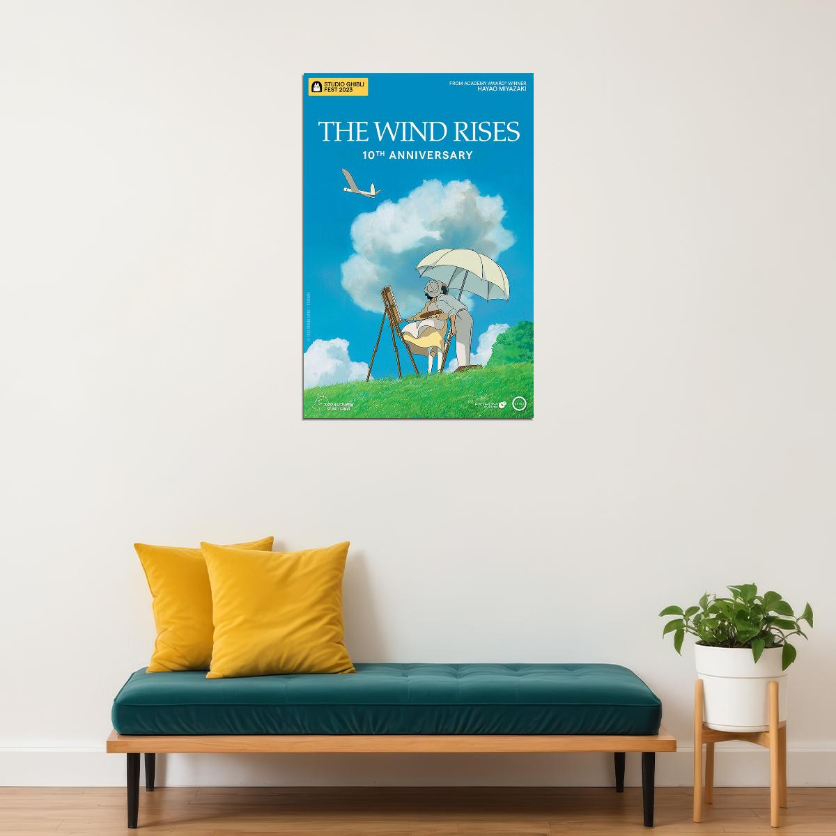 The Wind Rises Biography Drama Anime Film Movie Poster Wall Art Print Home Wall Decor - xonomax