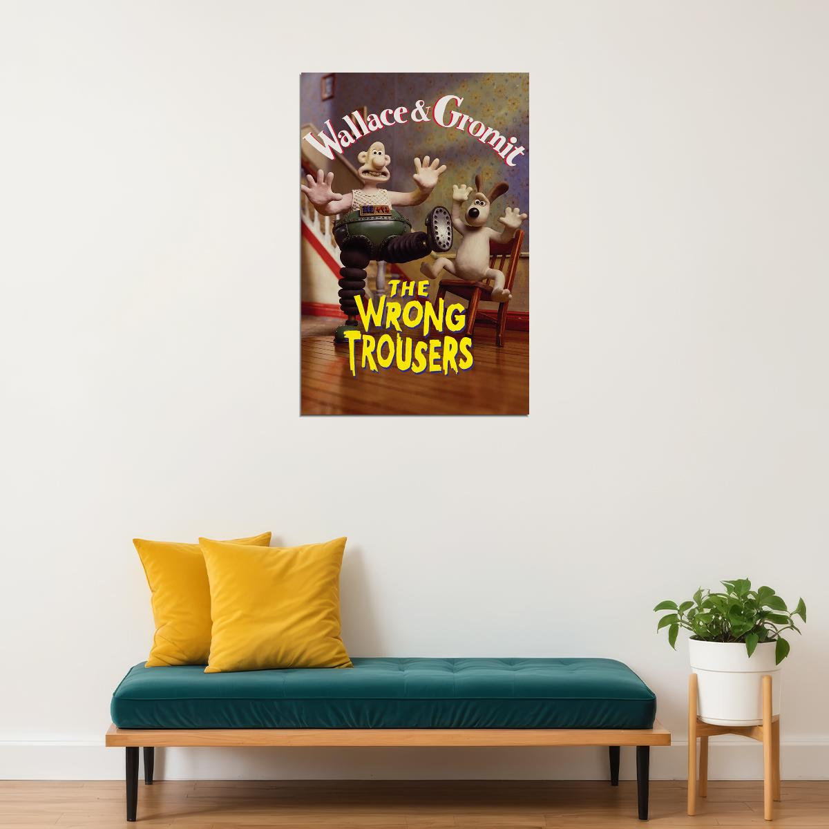 Wallace And Gromit The Wrong Trousers Anime Short Movie Poster Wall Art Print Home Wall Decor