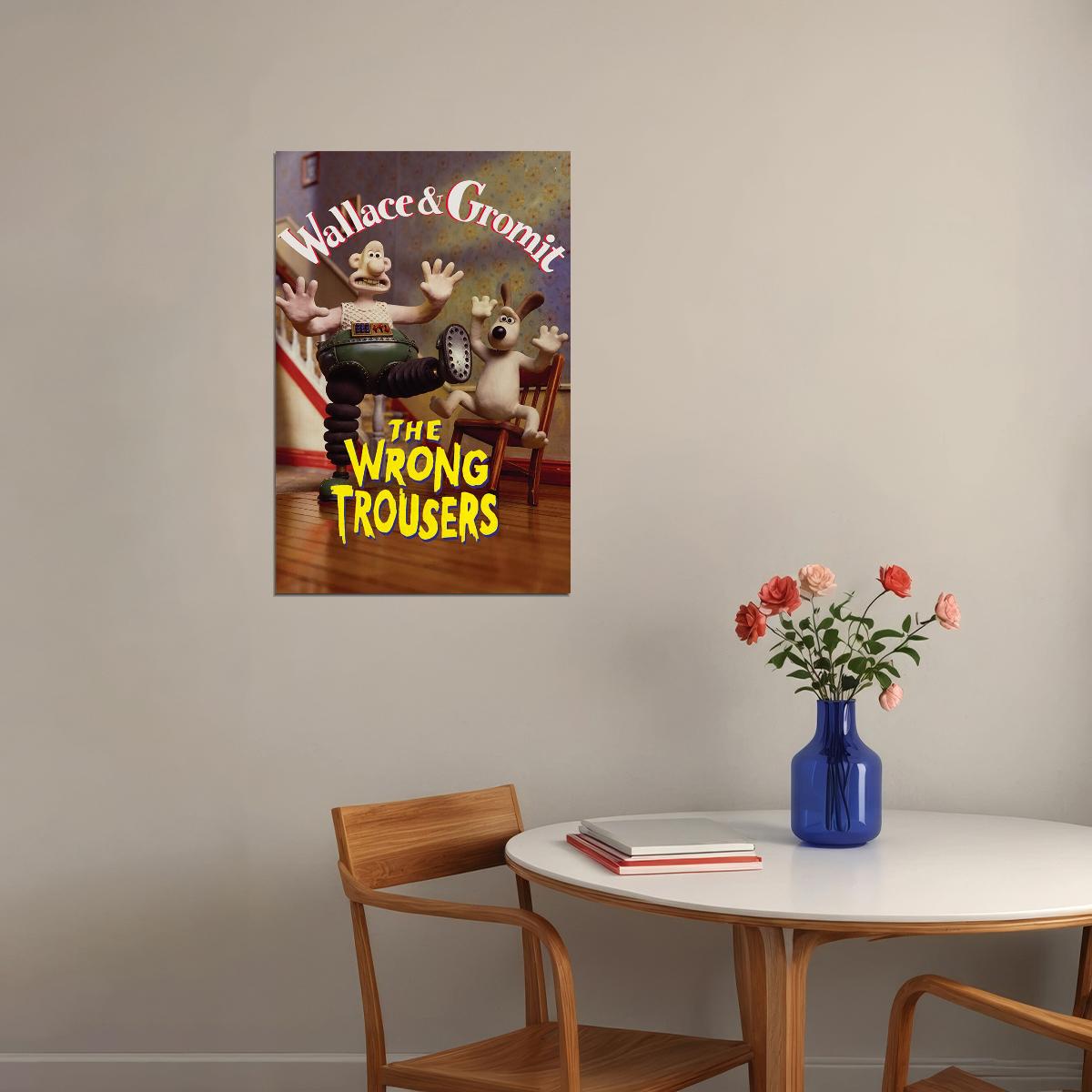 Wallace And Gromit The Wrong Trousers Anime Short Movie Poster Wall Art Print Home Wall Decor