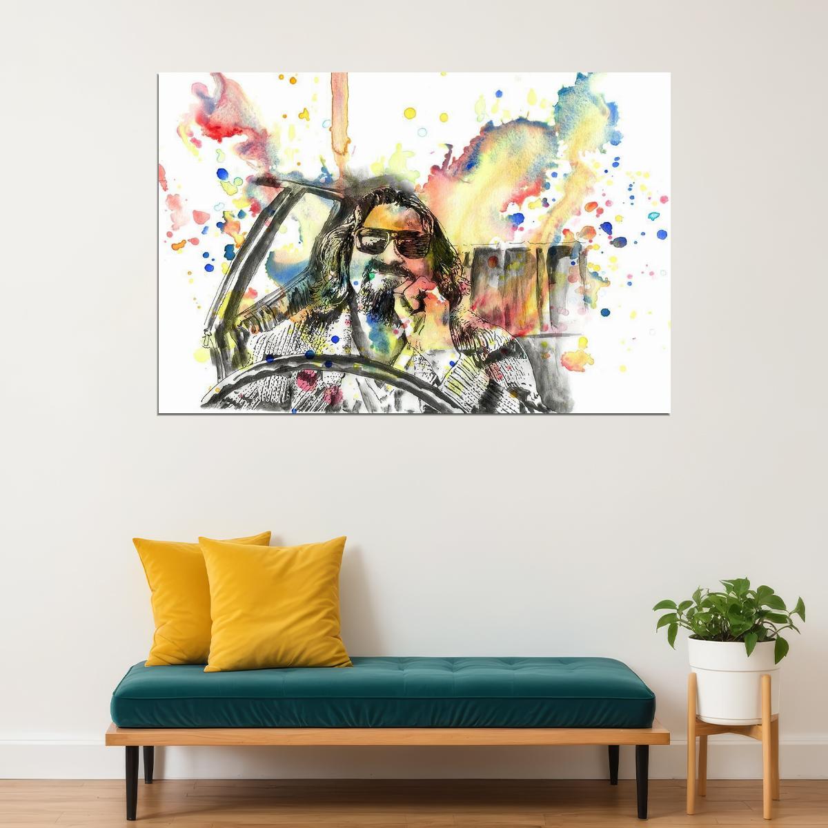 Big Lebowski Psychedelic The Dude Movie Poster Wall Art Print Home Wall Decor - xonomax