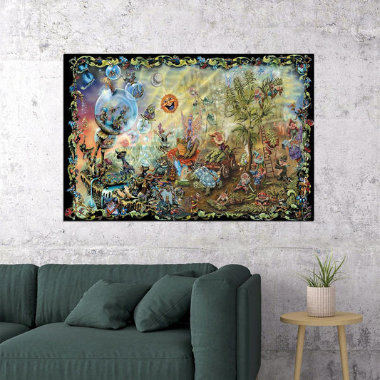 Psychedelic Trippy Fantastic Nature Landscape Poster Wall Art Print Home Wall Decor - xonomax