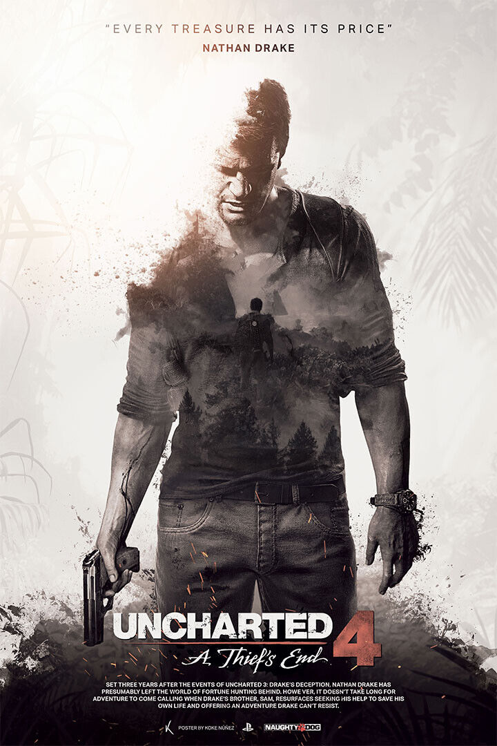 Uncharted 4 A Thiefs End New Game Video Game Poster Wall Art Print Home Wall Decor