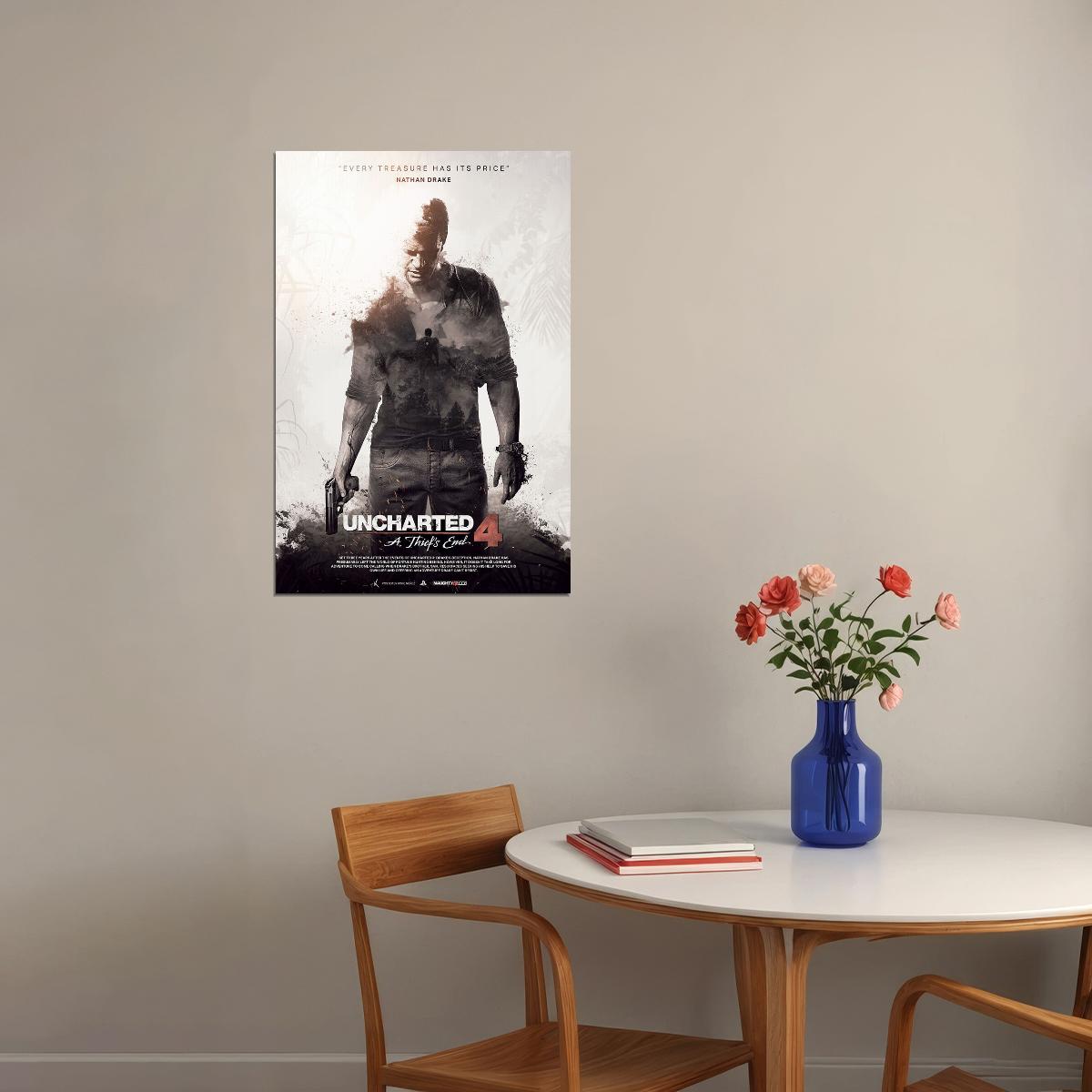 Uncharted 4 A Thiefs End New Game Video Game Poster Wall Art Print Home Wall Decor