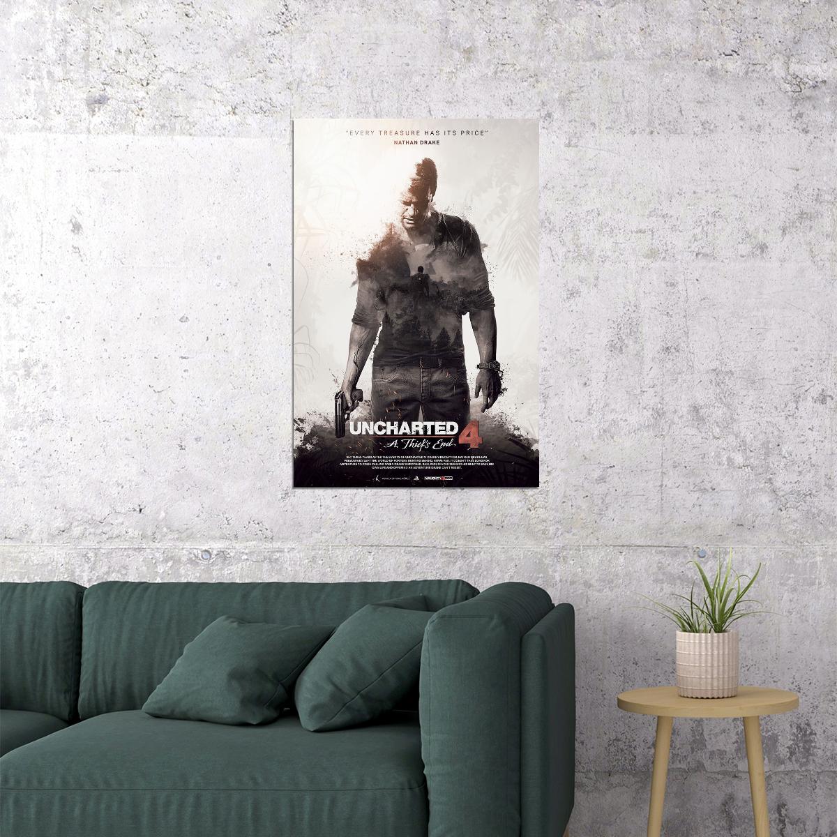 Uncharted 4 A Thiefs End New Game Video Game Poster Wall Art Print Home Wall Decor