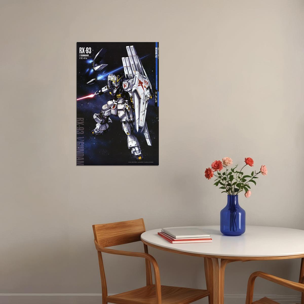 V Gundam Rx-93 Gundam Mechanical Japanese Anime Poster Wall Art Print Home Wall Decor - xonomax