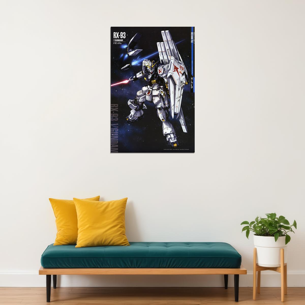 V Gundam Rx-93 Gundam Mechanical Japanese Anime Poster Wall Art Print Home Wall Decor - xonomax