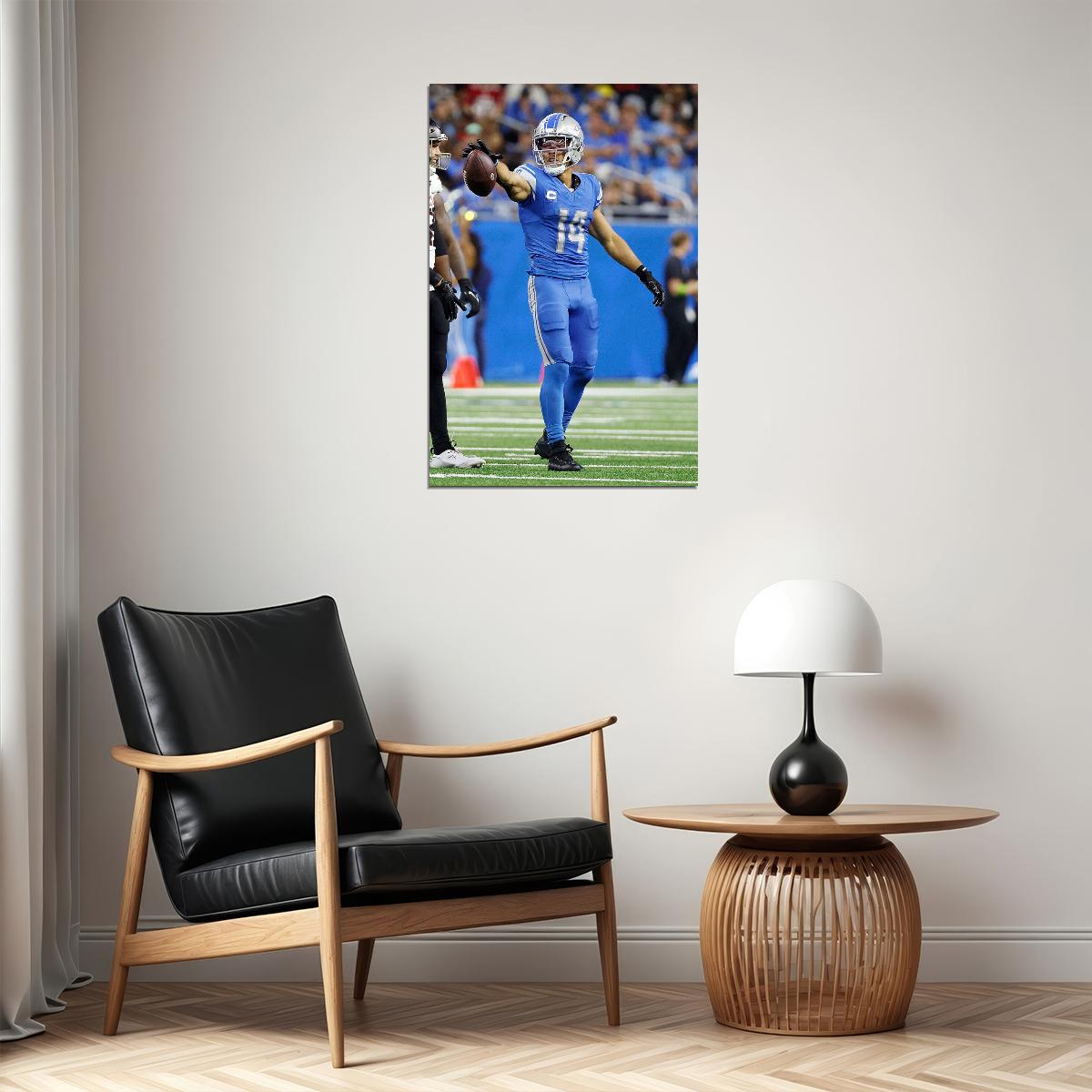 Amon Ra St. Brown American Player Football Sports Poster Wall Art Print Home Wall Decor - xonomax
