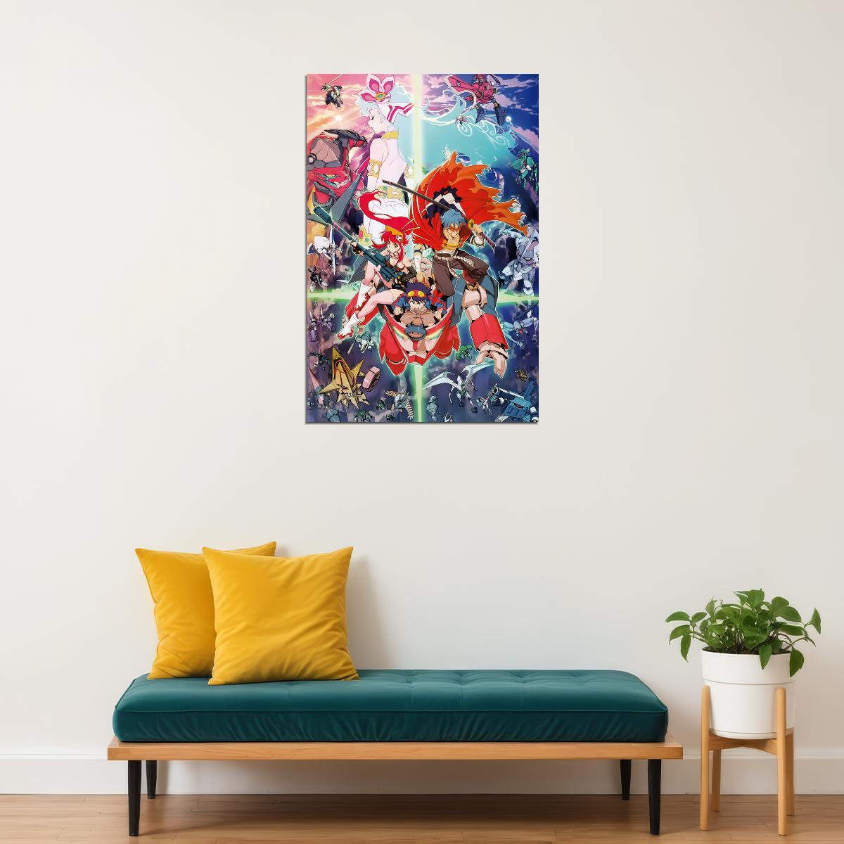Tengen Toppa Gurren Lagann Japanese Anime Tv Series Poster Wall Art Print Home Wall Decor - xonomax